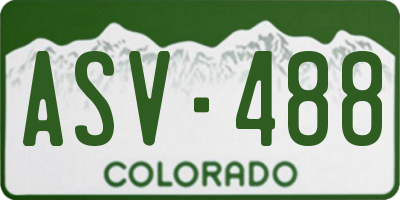 CO license plate ASV488