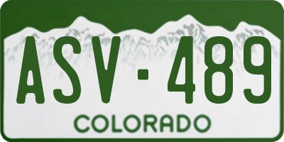 CO license plate ASV489