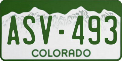 CO license plate ASV493