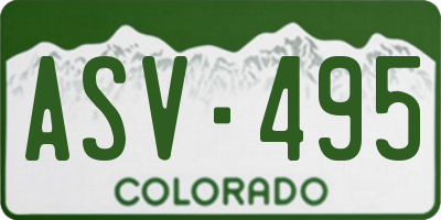 CO license plate ASV495