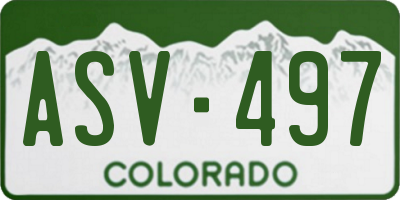 CO license plate ASV497