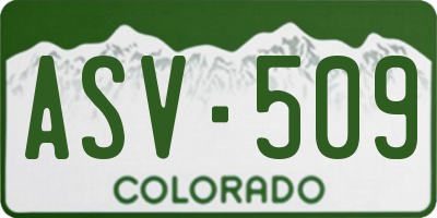 CO license plate ASV509