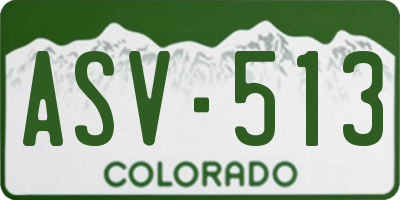 CO license plate ASV513