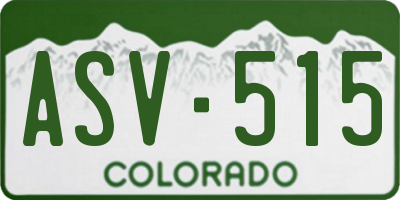 CO license plate ASV515