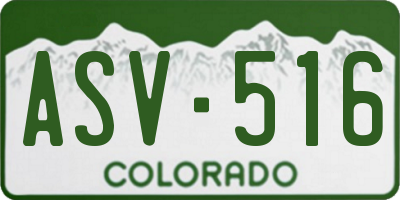 CO license plate ASV516