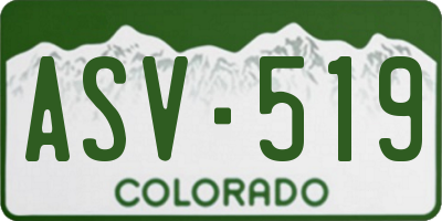 CO license plate ASV519
