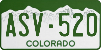 CO license plate ASV520