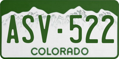 CO license plate ASV522