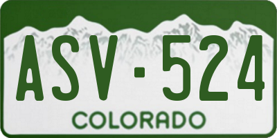 CO license plate ASV524