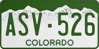 CO license plate ASV526