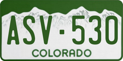CO license plate ASV530