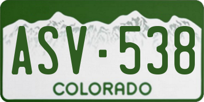 CO license plate ASV538