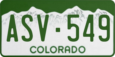 CO license plate ASV549