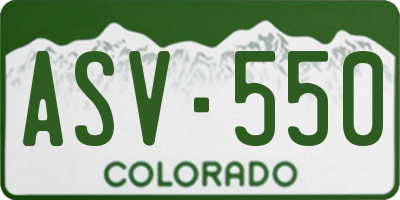 CO license plate ASV550