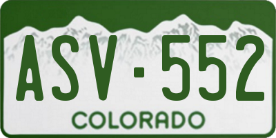 CO license plate ASV552