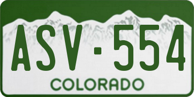 CO license plate ASV554