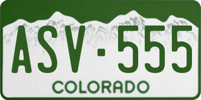 CO license plate ASV555