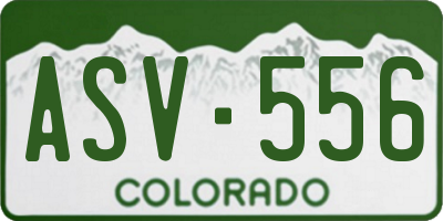 CO license plate ASV556