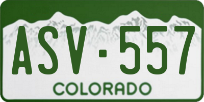 CO license plate ASV557
