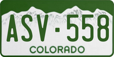 CO license plate ASV558