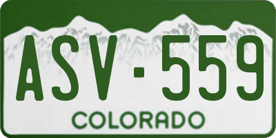 CO license plate ASV559