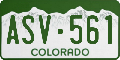 CO license plate ASV561