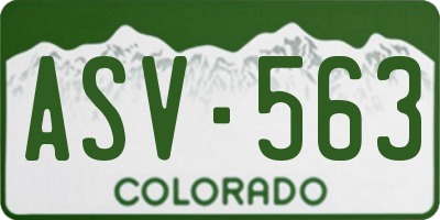 CO license plate ASV563