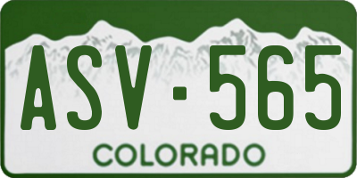 CO license plate ASV565