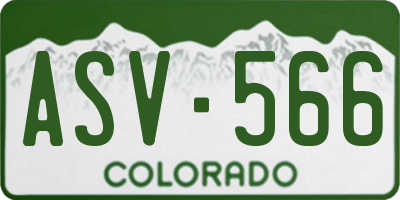 CO license plate ASV566