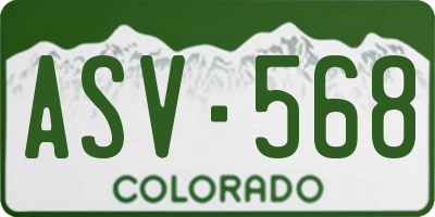 CO license plate ASV568
