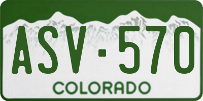 CO license plate ASV570