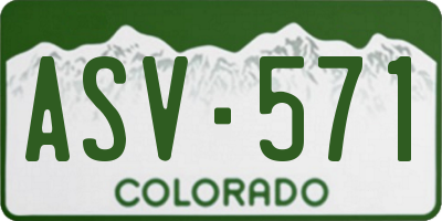 CO license plate ASV571