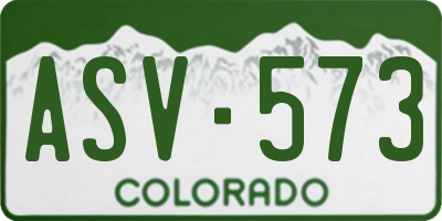 CO license plate ASV573