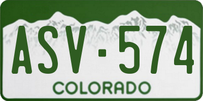 CO license plate ASV574