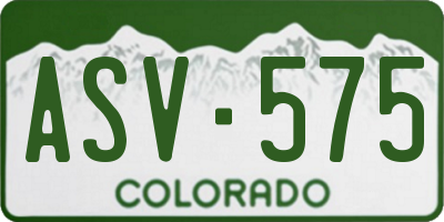 CO license plate ASV575