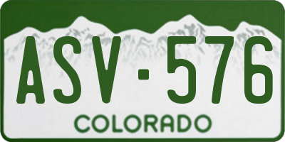 CO license plate ASV576