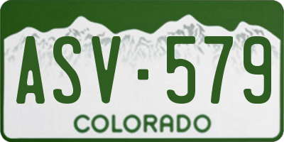 CO license plate ASV579