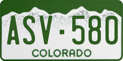 CO license plate ASV580