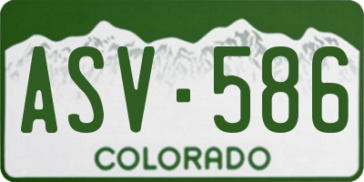 CO license plate ASV586