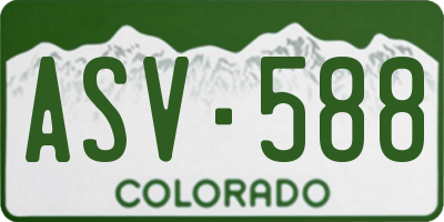 CO license plate ASV588