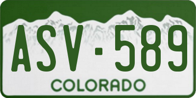 CO license plate ASV589