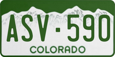 CO license plate ASV590