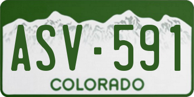 CO license plate ASV591