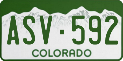 CO license plate ASV592