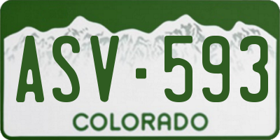 CO license plate ASV593