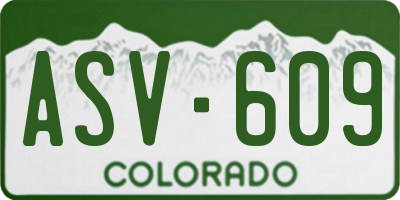 CO license plate ASV609