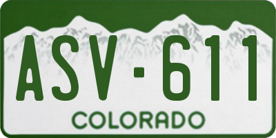 CO license plate ASV611