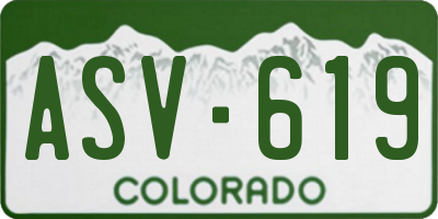 CO license plate ASV619