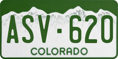 CO license plate ASV620