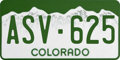 CO license plate ASV625